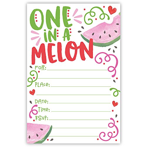 Product Cover One in A Melon Birthday Party Invitations (20 Count) with Envelopes