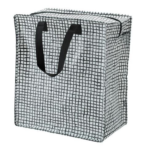 Product Cover IKEA KNALLA REUSALE Grocery Bag with Zip (Black with White DOT)|12 Gallon| Set of 2 003.304.87, Red