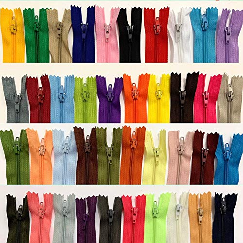 Product Cover WKXFJJWZC 50pcs 20 Inch (50cm) Nylon Coil Zippers Bulk for Sewing Crafts 40 Color (20 inch)