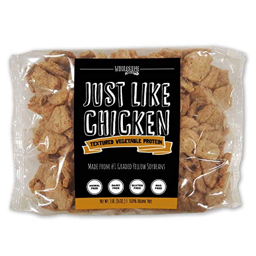 Product Cover Textured Vegetable Protein (TVP), Vegan Meat Substitute, 100% Hexane Free, Made with #1 Graded Yellow Soybeans, 100% Vegan, Made in USA, Imitation Chicken, Gluten Free, Just Like Chicken, Unflavored