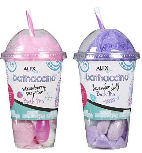 Product Cover Alex Spa Bathaccino (2 Pack), Pink and Purple Kids Bath Bombs & Confetti