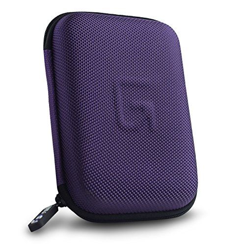Product Cover GoFree Ballistic Nylon Hard Disk Carrying Case for Seagate Backup Plus, Expansion/WD Elements/USB 2.5-in Drive (Orchid Purple)
