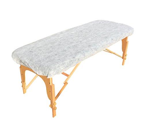 Product Cover Golden Coast Unlimited Pack of 25 Disposable Fitted Massage Table Sheets - Heavy Duty White Elastic Bed Sheets, Perfect for Doctors' Offices, Spas, and Portable Massage Tables
