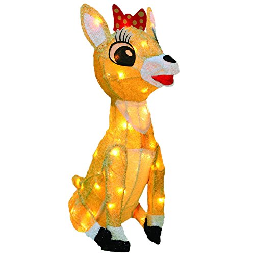 Product Cover ProductWorks 26-Inch Rudolph 3D LED Pre-Lit Clarice The Reindeer Christmas Yard Art, 70 Lights