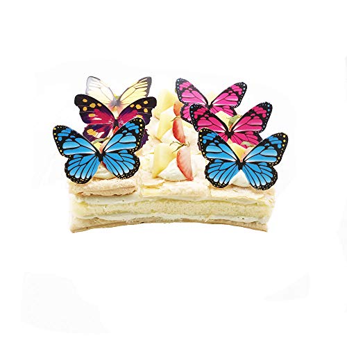 Product Cover Set of 100 Butterfly Cake & Cupcake Toppers Food Decoration 4 Colour