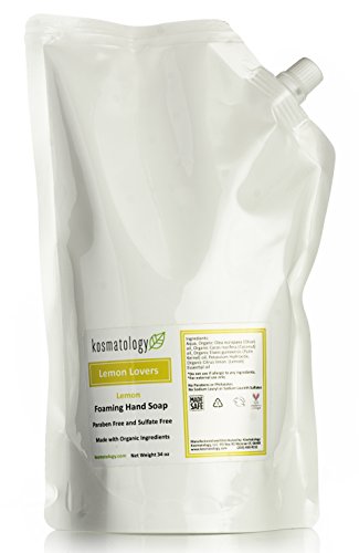 Product Cover Kosmatology Lemon Lover's (Lemon) Organic Foaming Hand Soap Refill Bag, 34 fl oz