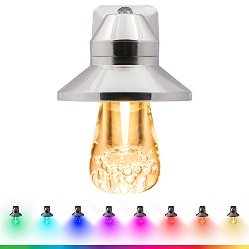 Product Cover GE Color-Changing LED Touch Night Light, Plug-in, Dusk-to-Dawn, Vintage, Home Décor, Farmhouse, Designer, Edison Style Bulb, Ideal for Bedroom, Bathroom, Nursery, Kitchen, Brushed Nickel, 39158