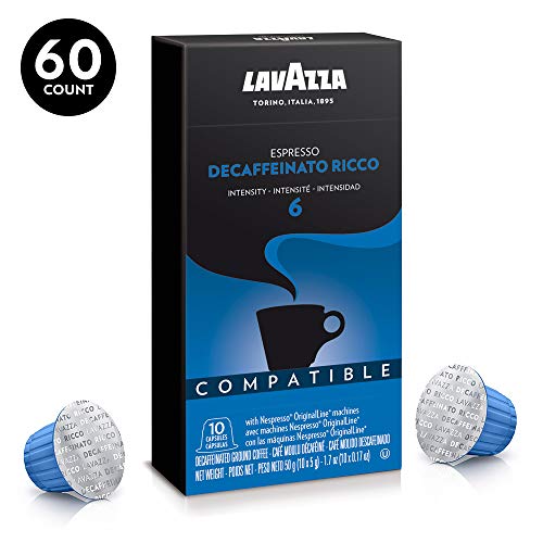 Product Cover Lavazza Decaffeinato Ricco Espresso Dark Roast Capsules Compatible with Nespresso Original Machines (Pack of 60)