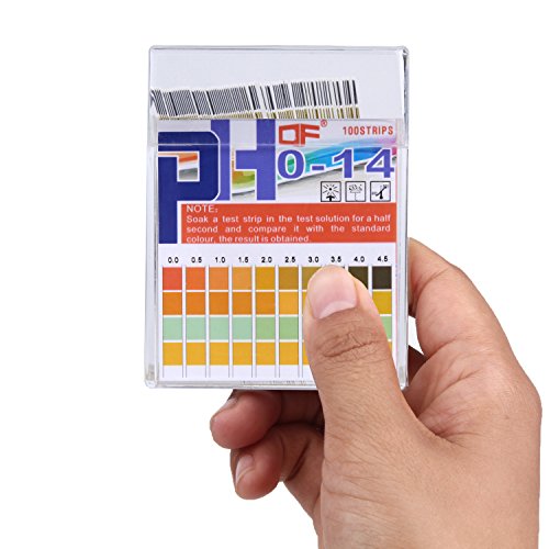 Product Cover pH Test Strips 0-14, 0.5 Accuracy 100ct, Esee pH Strips pH Test Paper to Test Drinking Water, Food, Pools, Aquariums, Monitor Body pH Levels for Alkaline & Acid Using Saliva and Urine