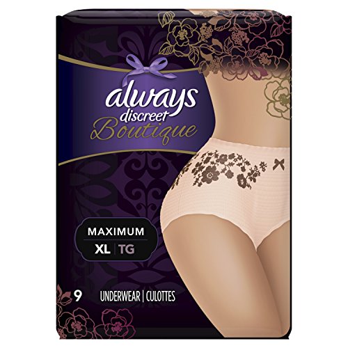 Product Cover Always Discreet Boutique Incontinence Underwear Maximum Protection XL - 9 Disposable Incontinence Protective Underwear - Peach - Extra Large
