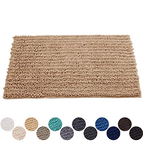Product Cover DEARTOWN Non-Slip Shaggy Bathroom Rug(24x39 Inches,Marzipan),Soft Microfibers Chenille Bath Mat with Water Absorbent, Machine Washable
