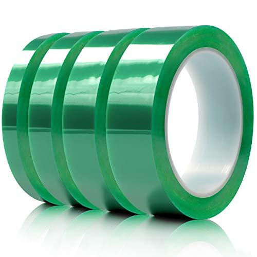 Product Cover Hxtape Multi Size Choices Polyester High Temperature Green Powder Coating Masking PET Tape, Ideal to Painting, Anodizing Applications,1/4 inch, 1/2 inch, 3/4