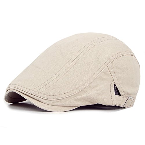 Product Cover eroute66 Casual Classic Solid Color Flat Cabbie Newsboy Ivy Hat Sun Beret Cap Beige
