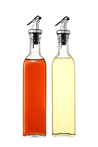 Product Cover Ramkuwar Imported Set of 2 Oil and Vinegar Cruet, Seasoning Set for Dining Table, Home and Kitchen. (Set of 2) Material: Glass. Color: Transparent. Size: 30 cm, Capacity: 500 ml Each Bottle.
