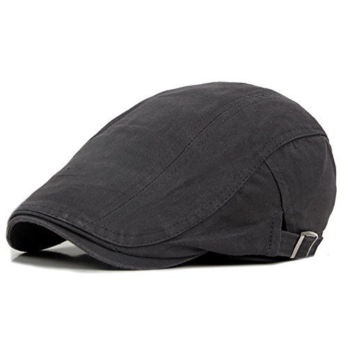 Product Cover eroute66 Casual Classic Solid Color Flat Cabbie Newsboy Ivy Hat Sun Beret Cap Dark Grey