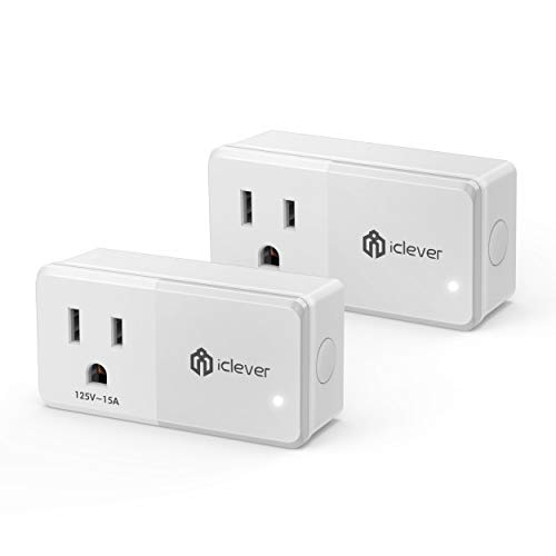 Product Cover iClever [15A Smart Plug] 2 Pack IC-BS08 Wi-Fi Mini Smart Switch, Wifi Timer Outlet, Remote Control Outlet for Smart Home Life, Compatible with Alexa, Google Assistant, IFTTT, Only Support 2.4GHz Wi-Fi