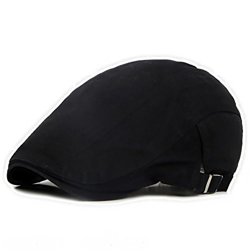 Product Cover eroute66 Casual Classic Solid Color Flat Cabbie Newsboy Ivy Hat Sun Beret Cap Black