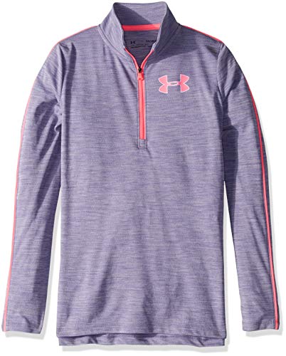 Product Cover Under Armour Tech 1/2 Zip, Purple Luxe Light Heather//Mojo Pink, Youth X-Large