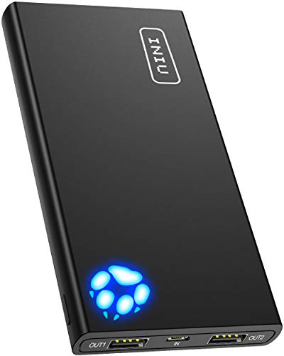 Product Cover INIU Portable Charger, 10000mAh Power Bank, 4.8A High-Speed 2 USB Ports with Flashlight Battery Pack, Ultra Compact Phone Charger Compatible with Iphone XS X 8 7 6 Samsung Galaxy S9 Note 9 iPad Tablet