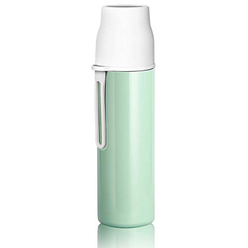 Product Cover Water Bottle, Elegant Life Stainless Steel Leak Proof Sport Water Bottles, Double Walled Vacuum Insulated Thermoses, Ice Cold Up To 24 Hrs/Hot 12 Hrs, Come with a Cleaning Brush 16ounce (Green)