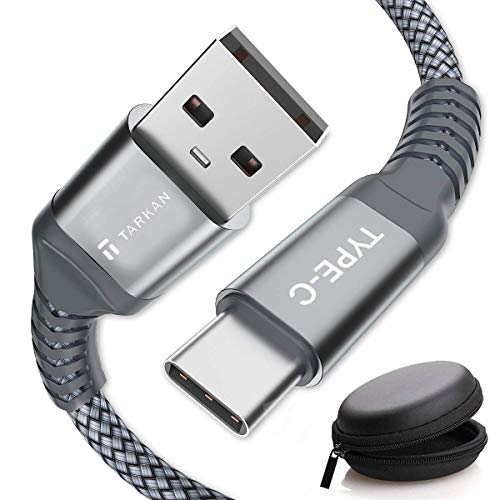 Product Cover Tarkan USB 3.0 Nylon Braided Type-C to Type-A (5V 3A) 1.5 Meter Long and Fast Charging Data Cable for USB-C Smartphones (Grey)