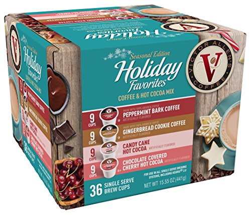 Product Cover Victor Allen Coffee Holiday Favorites Coffee & Cocoa Mix, 36 Count (Compatible with 2.0 Keurig Brewers)