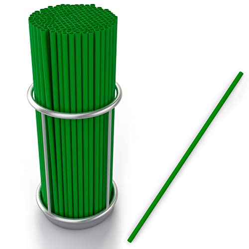 Product Cover Eco Friendly Green Straws, Bulk Pack of 200 Plastic Green Environment Friendly Green Drinking Straws by Upper Midland Products