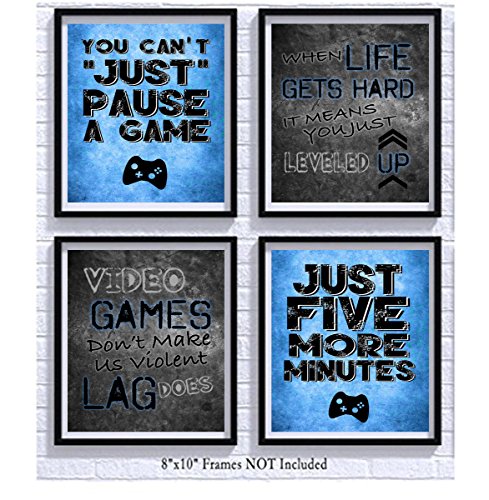 Product Cover Video Game Themed Art Print Room Wall Decoration (Set or Four) Gamer