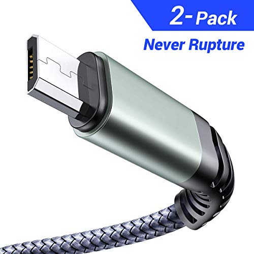 Product Cover AINOPE Android Micro USB Cable Charger 2 Pack 6.6FT for Samsung Galaxy S7 Charging Cable, Phone Charger Cord Compatible with Samsung Galaxy S6,J7 Edge Kindle Note 5 Durable Nylon Material -Grey
