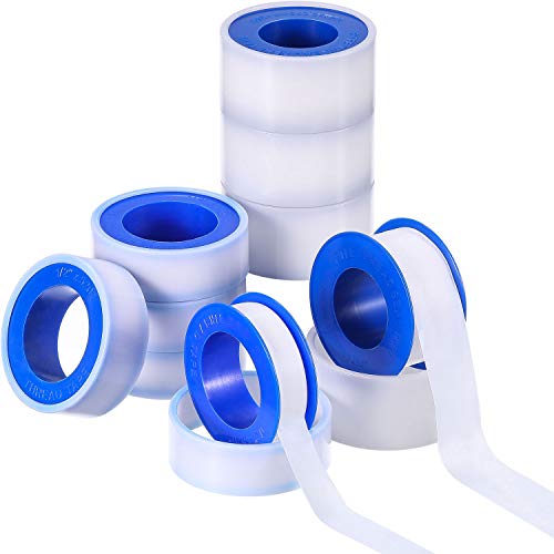 Product Cover Skylety 10 Rolls Thread Seal Tapes, PTFE Pipe Sealant Tape (White, 1/2 and 3/4 Two Sizes)