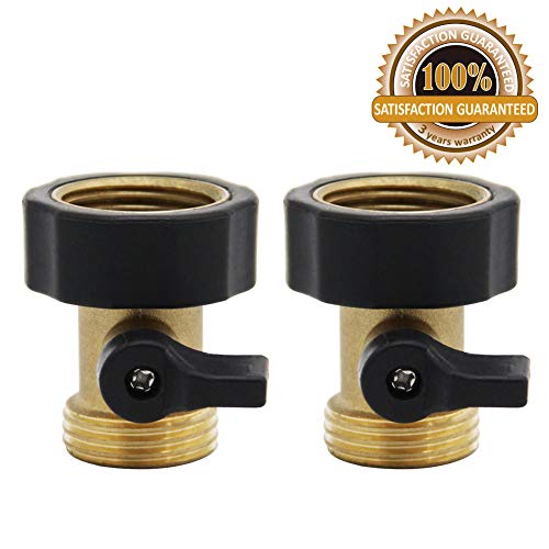Product Cover Twinkle Star Heavy Duty Brass Shut Off Valve Garden Hose Connector, Set of 2, TWIS3001