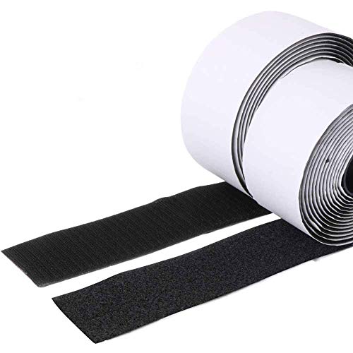Product Cover Trubatis 2'' Self Adhesive Hook and Loop 5.4 Yards Tape Fastener Sticky Back (Black)