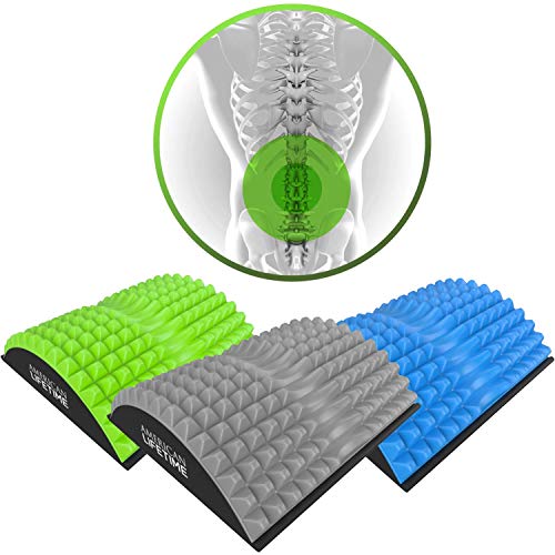 Product Cover American Lifetime Lower Back Stretcher - Massage for Chronic Lumbar Pain Relief Treatment - Helps with Spinal Stenosis Sciatica Herniated Disc and Neck Muscle Pain - 1 Year Warranty - Grey