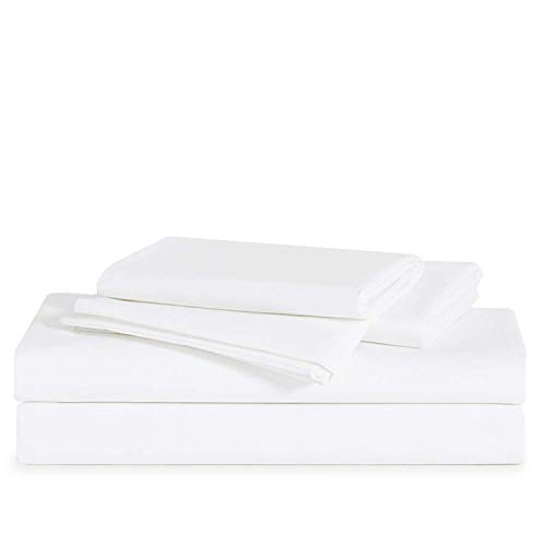 Product Cover Brooklinen Luxe Core Sheet Set - Includes 1 Flat Sheet, 1 Fitted Sheet + 2 Pillowcases - 480 Thread Count Sateen Sheet Set - 100 Percent Long-Staple Cotton - Oeko-TEX Certified - White - Queen