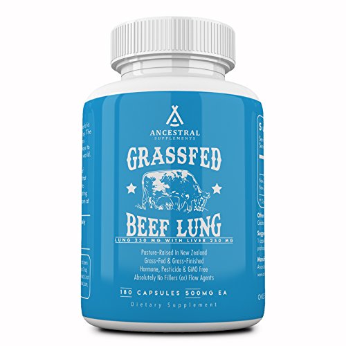 Product Cover Ancestral Supplements Beef Lung (with Liver) - Supports Lung, Respiratory, Vascular, Circulatory Health (180 Capsules)