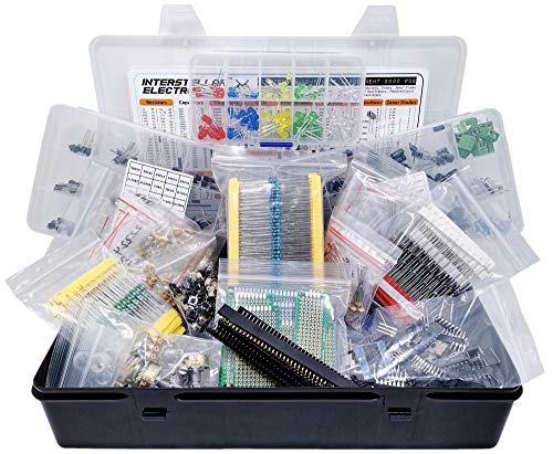 Product Cover Electronic Component Assortment, Resistors, Capacitors, Inductors, Diodes, Transistors, Potentiometer, IC, LED, PCB, 2000 pcs