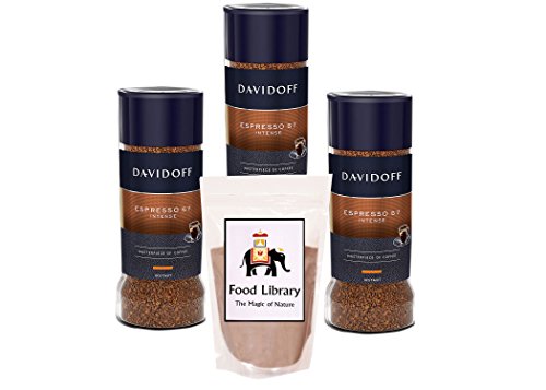 Product Cover FOOD LIBRARY THE MAGIC OF NATURE 100gm Davidoff Espresso 57 Instant Coffee -Pack of3 and 100 gm Drinking Chocolate Powder