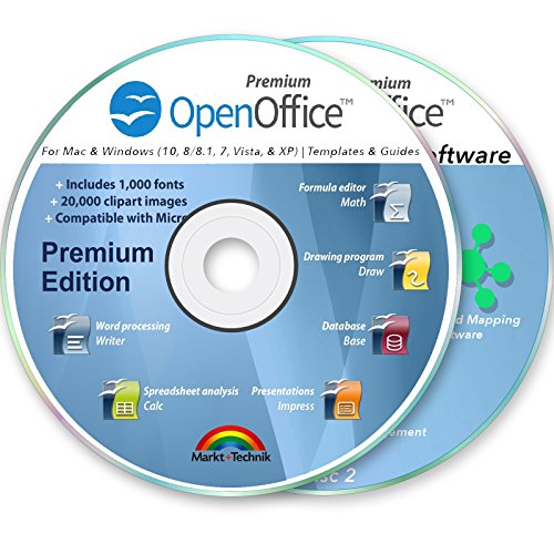 Product Cover Office Suite 2019 Professional for MS Windows PC & Mac Home Student Business Software Compatible with Microsoft Word Excel Disk 2 DVD Set by OpenOffice