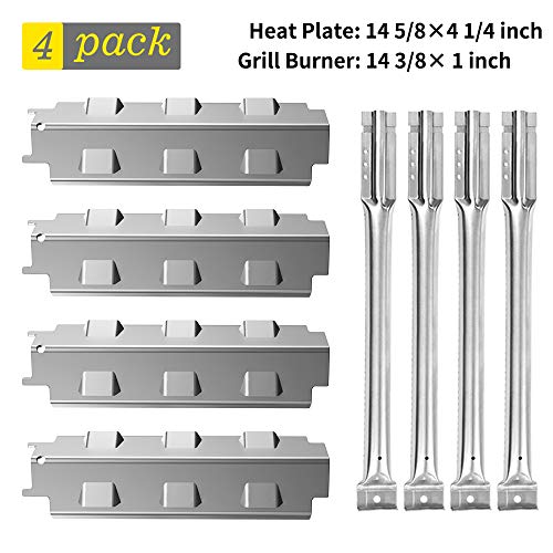 Product Cover SHINESTAR Grill Replacement Parts for Charbroil 463440109, 463230510, 463230511, 463230710, Classic 463230514, 14-5/8 inch Stainless Steel Heat Tent Shield Plates Flame Tamers + Burner Tubes