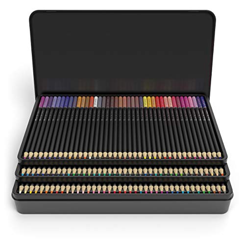 Product Cover Castle Art Supplies 120 Colored Pencil Set for artists, featuring 'soft series' core for expert layering, blending and shading; perfect for coloring books and classroom