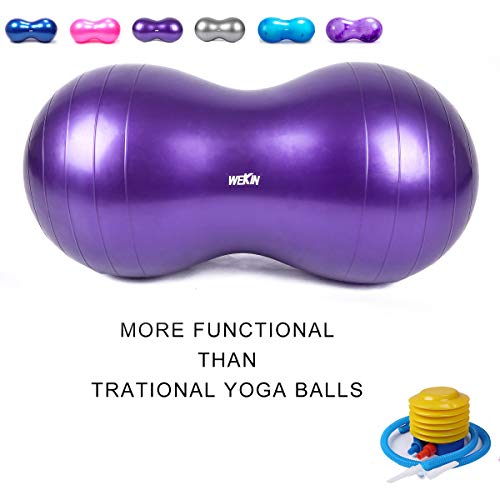 Product Cover Wekin Physio Roll Therapy Fitness Excercise Peanut Ball for Balance, Labor Birthing, Muscle Tension, Back Pain Relief, Coordinate Development, Dog Training, Home Exercise & Yoga Programme Small Large