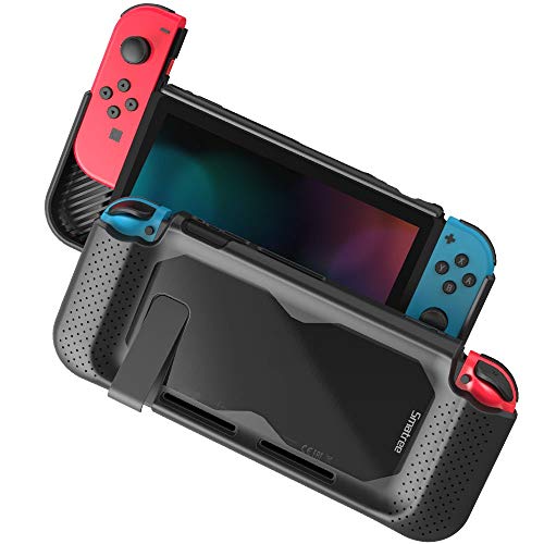 Product Cover Smatree Hard Protective Case Compatible for Nintendo Switch-Comfort Handheld Back Cover for Nintendo Switch Console (Black)