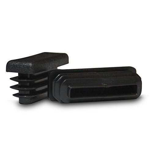 Product Cover Prescott Plastics 1/2 x 1 1/2 Inch Rectangle Black Plastic Plug End Cap (10)