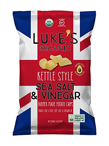 Product Cover Luke's Organic Kettle Style Potato Chips, Sea Salt & Vinegar, 9 Count (Pack of 9)