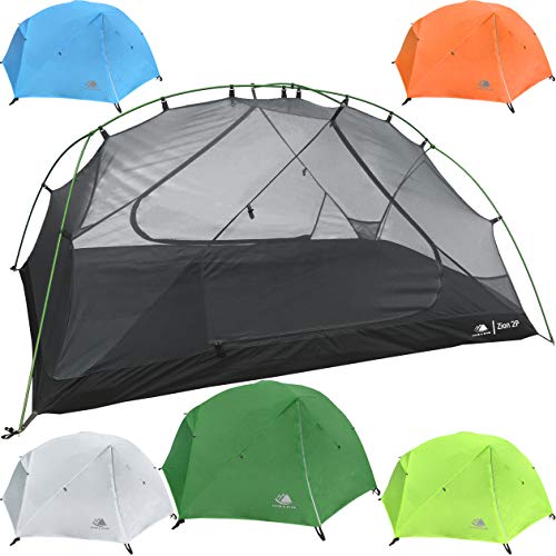 Product Cover Hyke & Byke 2 Person Backpacking Tent with Footprint - Lightweight Zion Two Man 3 Season Ultralight, Waterproof, Ultra Compact 2p Freestanding Backpack Tents for Camping and Hiking (Forest Green)