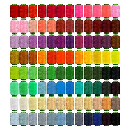 Product Cover 96Colors Sewing Thread Assortment Coil 250 Yards Each, Sewing Kit All Purpose Polyester Thread for Hand (96Mixed Colors)
