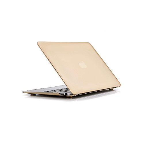 Product Cover RUBAN MacBook Air 13 Inch Case - Fits Previous Generations A1466 / A1369 (Will Not Fit 2018 MacBook Air 13 with Touch ID), Slim Snap On Hard Shell Protective Cover,Gold