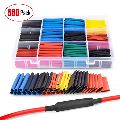 Product Cover Nilight 50005R Heat Shrink 2:1 Electric Insulation Tube Kit 45mm Flame Retardant Wrap Cable Sleeve 560pcs 5 Colors 12 Sizes with Storage Box，2 Years Warranty