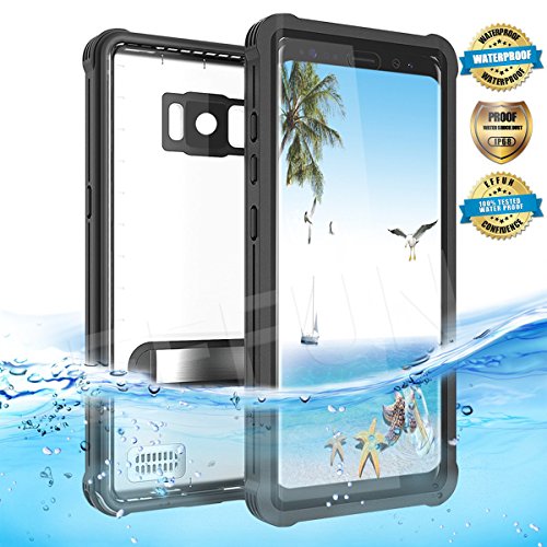 Product Cover EFFUN Samsung Galaxy S8 Plus Waterproof Case, IP68 Certified Underwater Cover Dustproof Snowproof Shockproof Case with Kick Stand, PH Test Paper and Floating Strap for Samsung S8 Plus (6.2inch) Black
