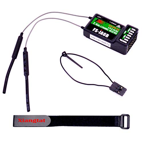 Product Cover FPVKing Flysky FS-iA6B Receiver 6-Channel 2.4G 6CH i-BUS PPM Receiver with Antenna Compatible FS-i4 FS-i6 FS-i10 FS-GT2E FS-GT2G with 250mm Lipo Battery Strap